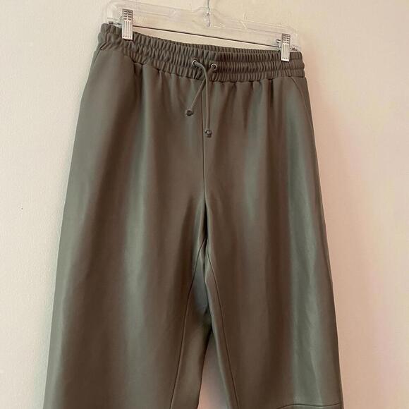MANGO gray faux leather joggers - Picture 2 of 6